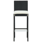 5 Piece Garden Bar Set with Cushions Black - Top-Down View