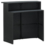 5 Piece Garden Bar Set with Cushions Black - 45-Degree Angle