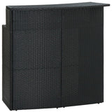 5 Piece Garden Bar Set with Cushions Black - Rear View