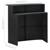 5 Piece Garden Bar Set with Cushions Black
