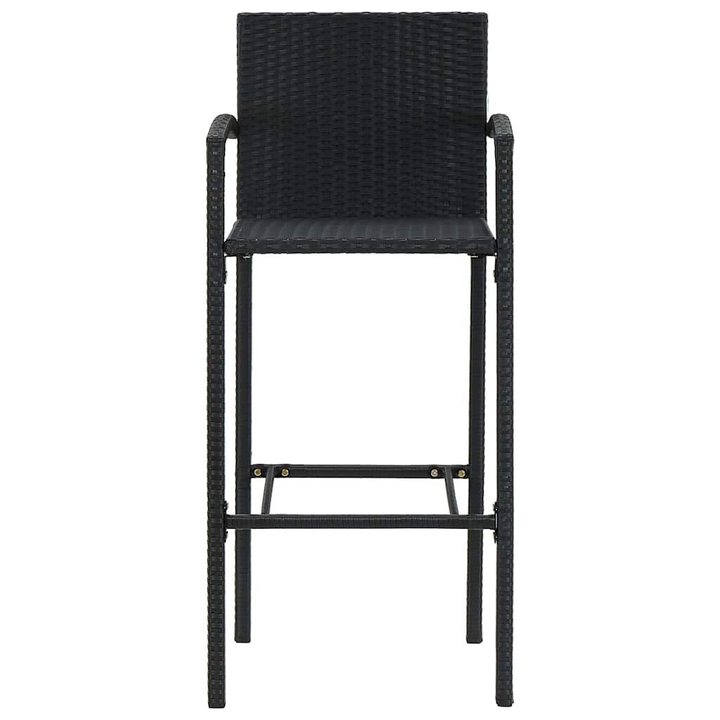3 Piece Garden Bar Set Black
