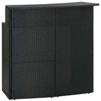 3 Piece Garden Bar Set Black