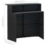 3 Piece Garden Bar Set Black