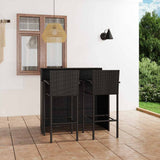 3 Piece Garden Bar Set Black