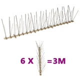 5-row Plastic Bird & Pigeon Spikes Set of 6 3 m