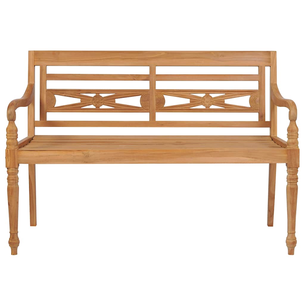 Batavia Bench with Green Cushion 120 cm Solid Teak Wood