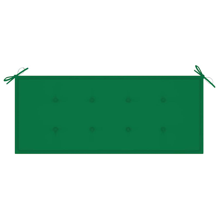 Batavia Bench with Green Cushion 120 cm Solid Teak Wood