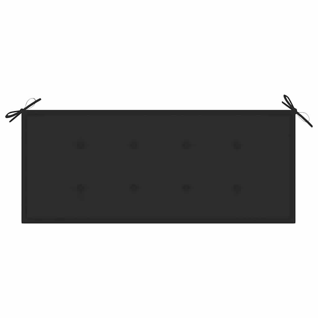 Batavia Bench with Black Cushion 120 cm Solid Teak Wood