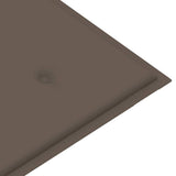 Batavia Bench with Taupe Cushion 120 cm Solid Teak Wood - Low Angle