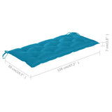 Batavia Bench with Light Blue Cushion 120 cm Solid Teak Wood
