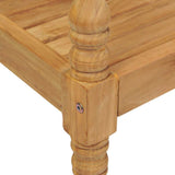 Batavia Bench with Black Cushion 120 cm Solid Teak Wood - 45-Degree Angle