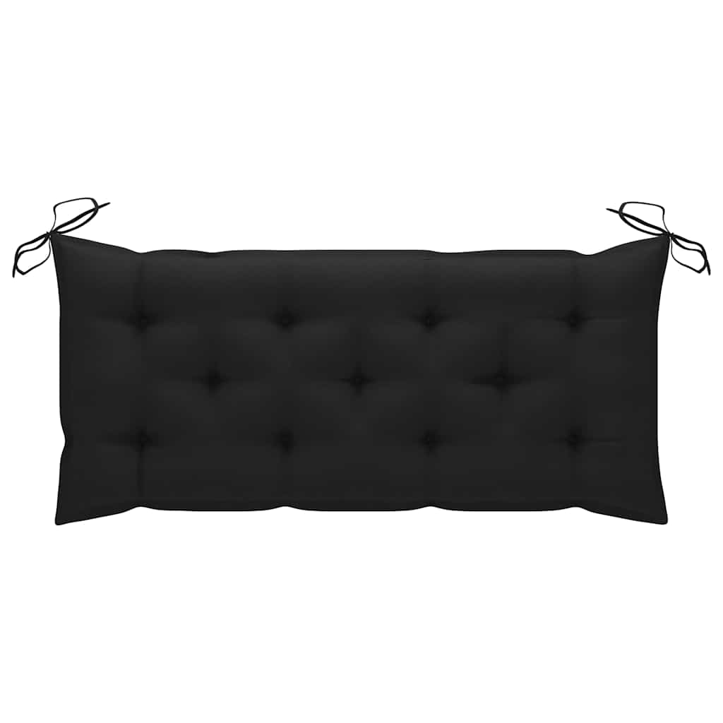 Batavia Bench with Black Cushion 120 cm Solid Teak Wood