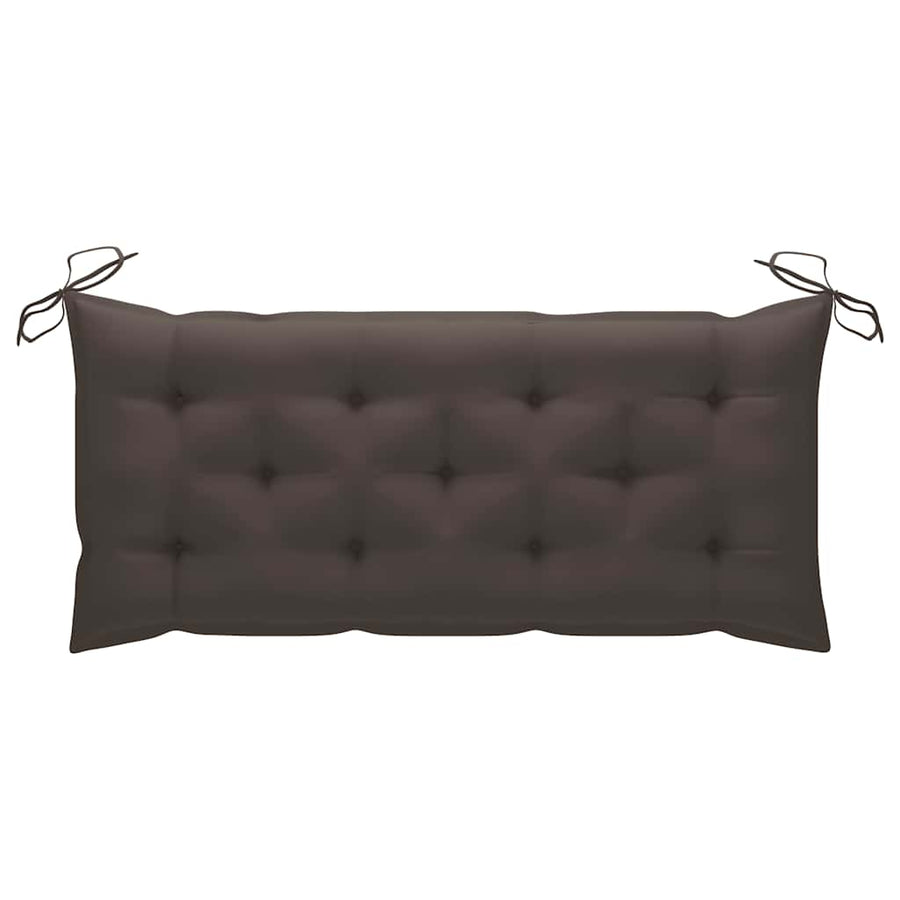 Batavia Bench with Taupe Cushion 120 cm Solid Teak Wood
