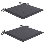 Garden Chairs 2 pcs with Anthracite Cushions Solid Teak Wood