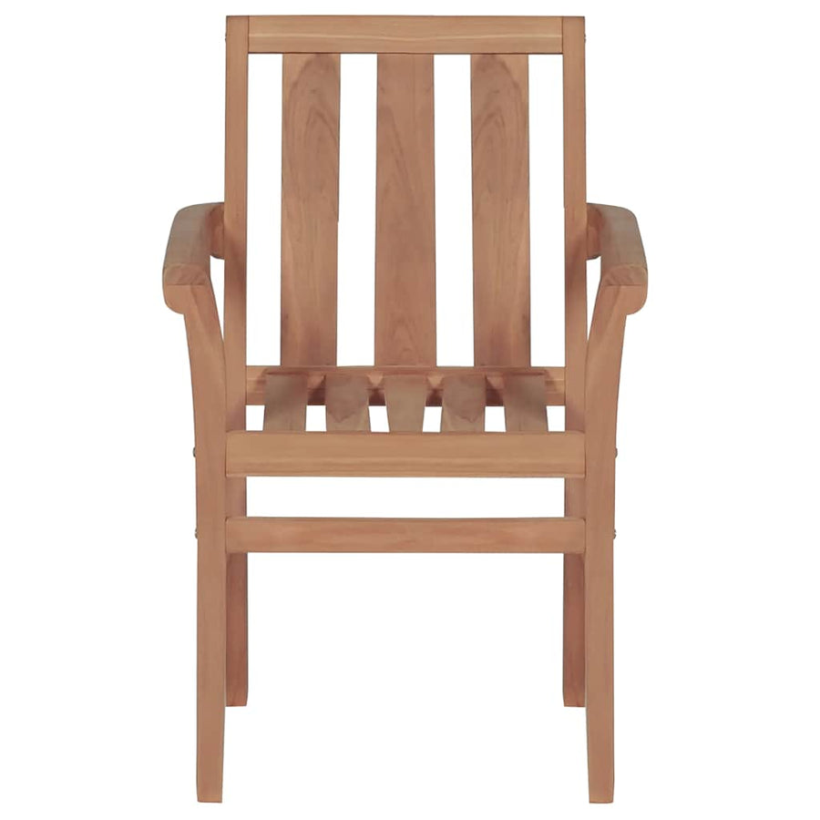 Garden Chairs 2 pcs with Cream Cushions Solid Teak Wood