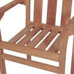 Garden Chairs 2 pcs with Cream Cushions Solid Teak Wood