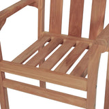 Garden Chairs 2 pcs with Cream Cushions Solid Teak Wood - 45-Degree Angle