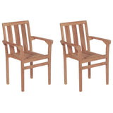 Garden Chairs 2 pcs with Grey Cushions Solid Teak Wood