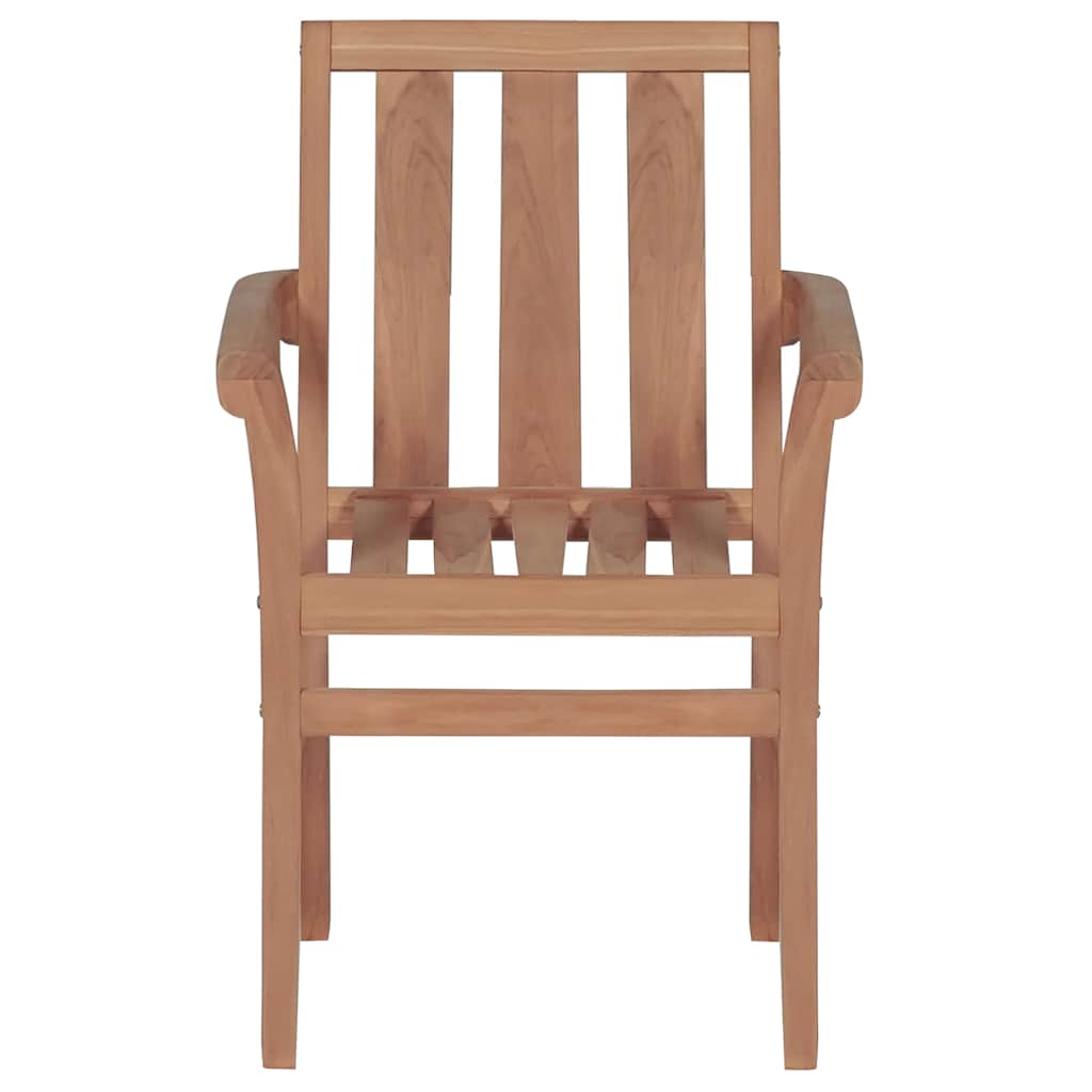 Garden Chairs 2 pcs with Grey Cushions Solid Teak Wood