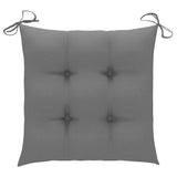 Garden Chairs 2 pcs with Grey Cushions Solid Teak Wood - Extra Image