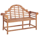 Garden Bench with Anthracite Cushion 120 cm Solid Teak Wood