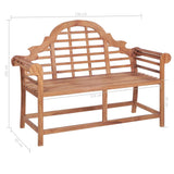 Garden Bench with Anthracite Cushion 120 cm Solid Teak Wood