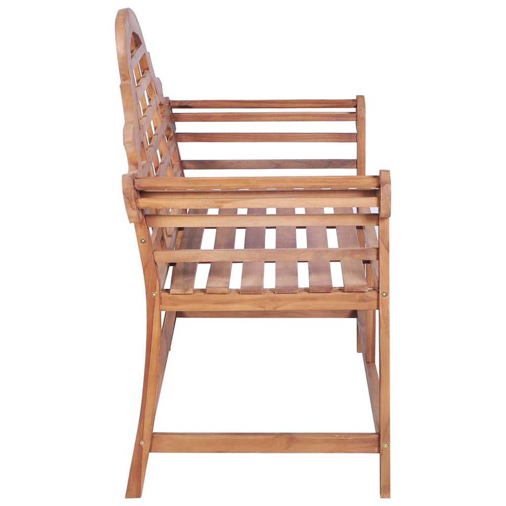 Garden Bench with Grey Cushion 120 cm Solid Teak Wood