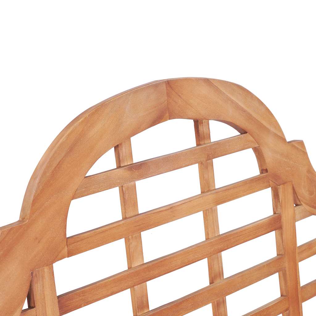 Garden Bench with Grey Cushion 120 cm Solid Teak Wood