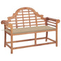 Garden Bench with Beige Cushion 120 cm Solid Teak Wood