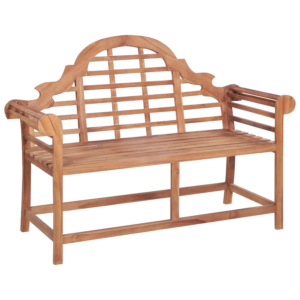 Garden Bench with Black Cushion 120 cm Solid Teak Wood