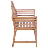 Garden Bench with Black Cushion 120 cm Solid Teak Wood