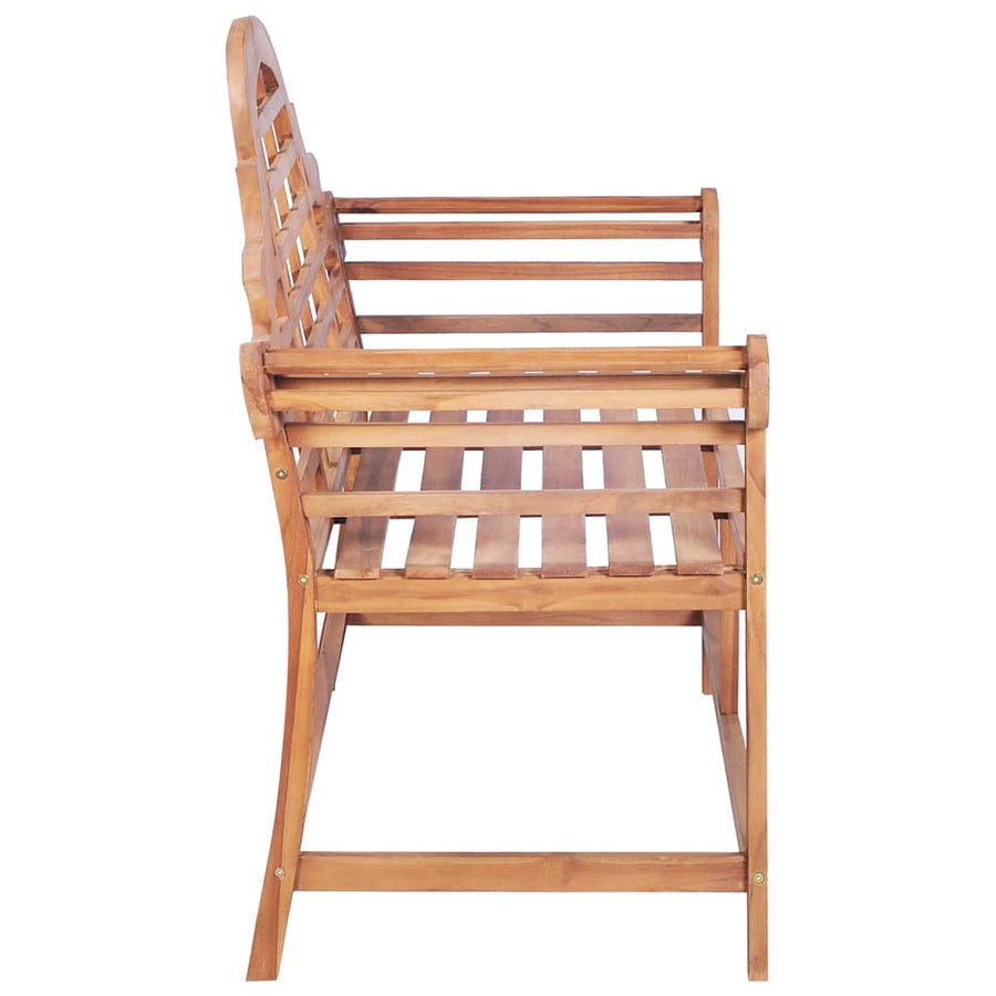 Garden Bench with Light Blue Cushion 120 cm Solid Teak Wood