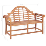 Garden Bench with Red Cushion 120 cm Solid Teak Wood