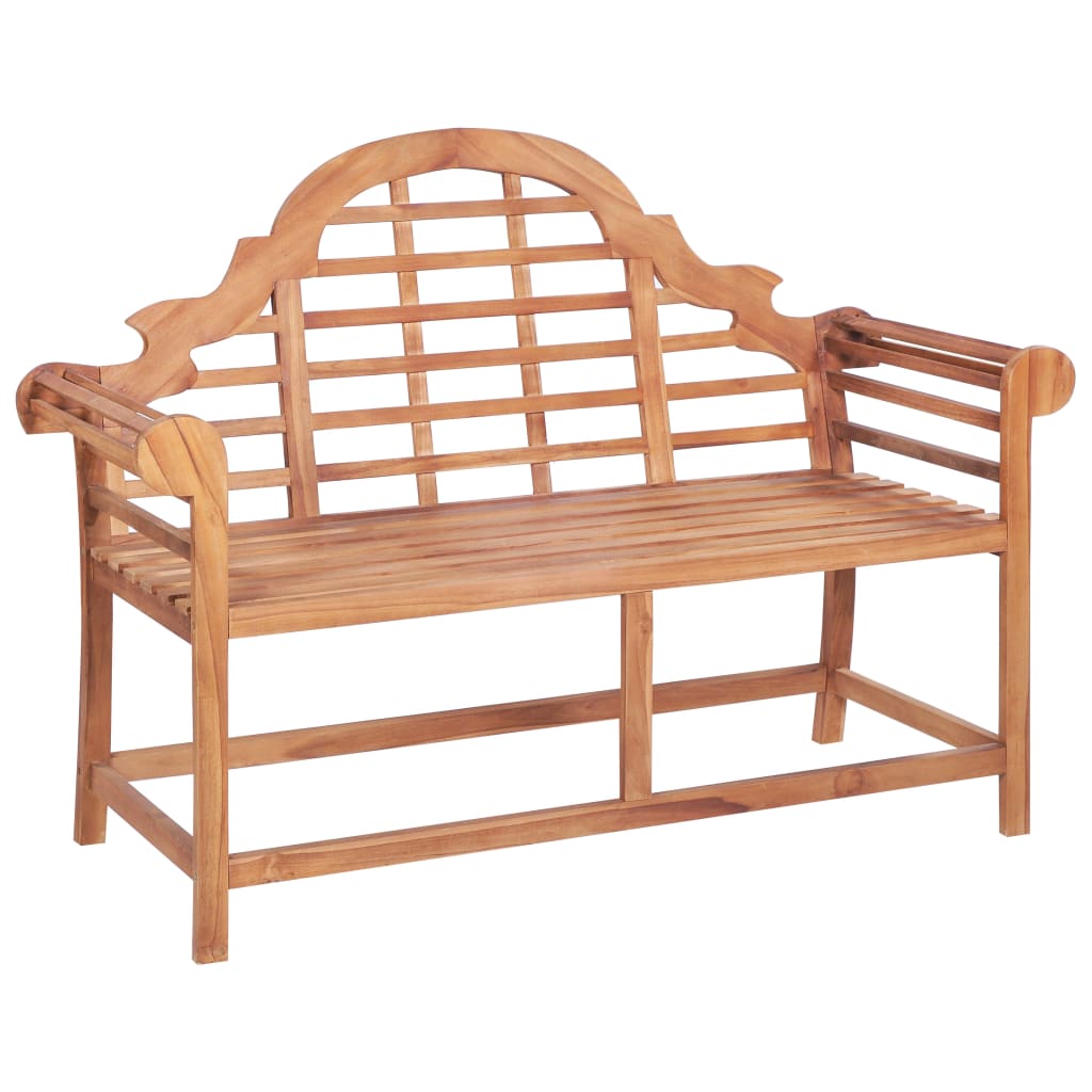 Garden Bench with Red Cushion 120 cm Solid Teak Wood