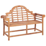 Garden Bench with Red Cushion 120 cm Solid Teak Wood