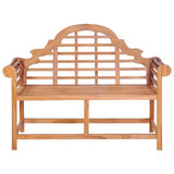 Garden Bench with Red Cushion 120 cm Solid Teak Wood