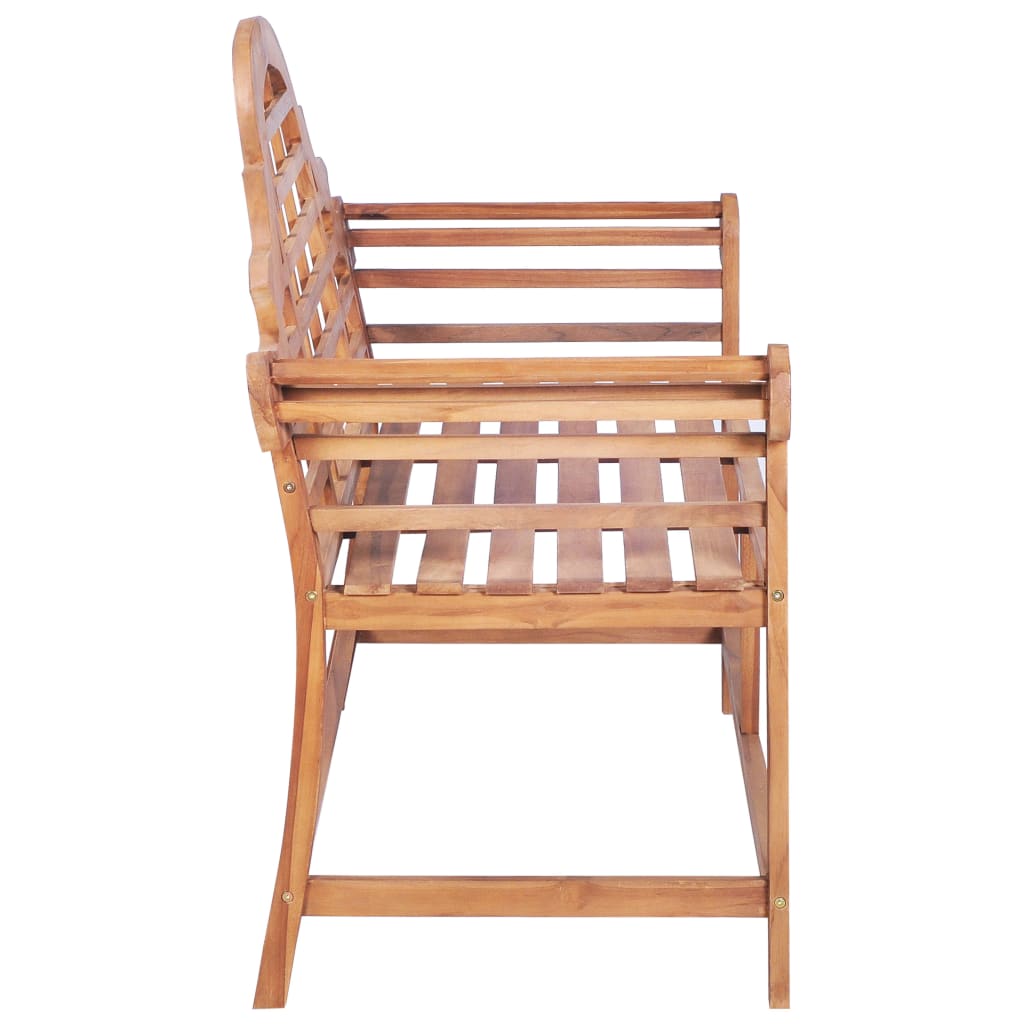 Garden Bench with Red Cushion 120 cm Solid Teak Wood