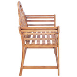 Garden Bench with Red Cushion 120 cm Solid Teak Wood - Low Angle
