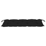 Garden Bench with Black Cushion 120 cm Solid Teak Wood - Side View