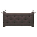 Garden Bench with Taupe Cushion 120 cm Solid Teak Wood