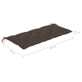 Garden Bench with Taupe Cushion 120 cm Solid Teak Wood