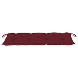 Garden Bench with Wine Red Cushion 120 cm Solid Teak Wood