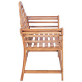 Garden Bench with Blue Cushion 120 cm Solid Teak Wood