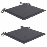 Garden Chairs 2 pcs with Anthracite Cushions Solid Teak Wood - Close-Up Angle