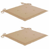 Garden Chairs 2 pcs with Beige Cushions Solid Teak Wood