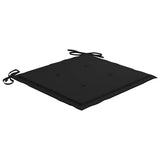 Garden Chairs 2 pcs with Black Cushions Solid Teak Wood