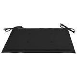 Garden Chairs 2 pcs with Black Cushions Solid Teak Wood