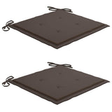 Garden Chairs 2 pcs with Taupe Cushions Solid Teak Wood - Close-Up Angle