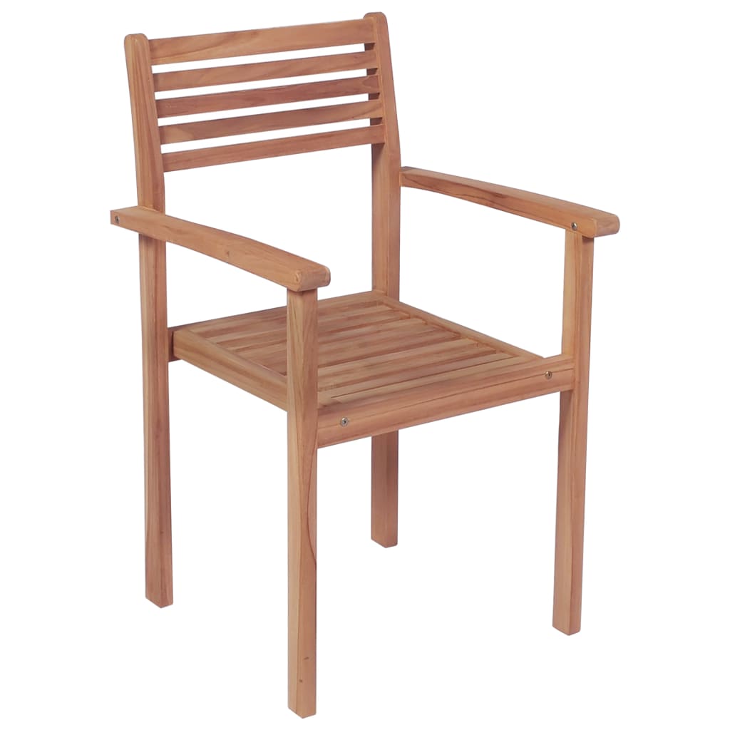 Garden Chairs 2 pcs with Cream White Cushions Solid Teak Wood
