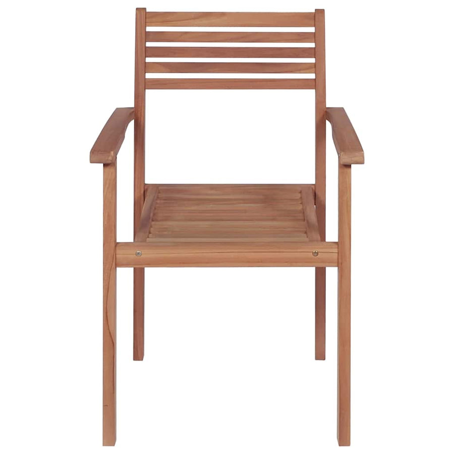 Garden Chairs 2 pcs with Cream White Cushions Solid Teak Wood
